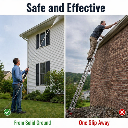 SkySweep™ — Eliminate Gutters, Siding & Upstairs Dirt Without Using a Ladder