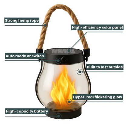 EmberAura™ Solar Lantern — Capture Endless Cozy Nights with Magical, Safe Firelight