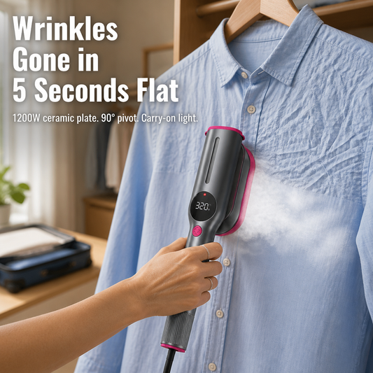 GlideSteem™ — Look Sharp Instantly with Effortless, Travel-Ready Wrinkle Power