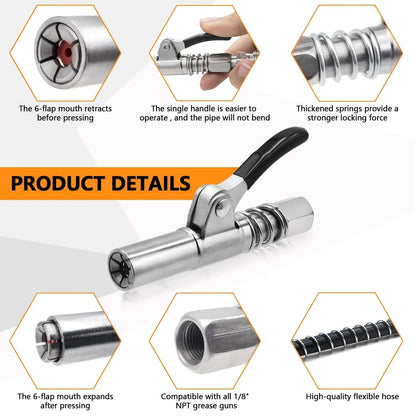 GripMaster™ — Conquer Grease Jobs Fast with Zero Leaks and One-Handed Control