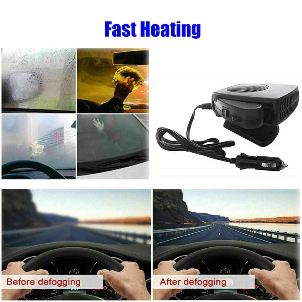 12V Car Heater | Portable Ceramic Fan Heater | Auto Thermostat & Quick Defrost