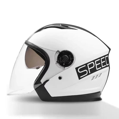 3/4 Open-Face Motorcycle Helmet | Retro | Dual-Lens Visor & Anti-Fog | Fits 56-62 cm