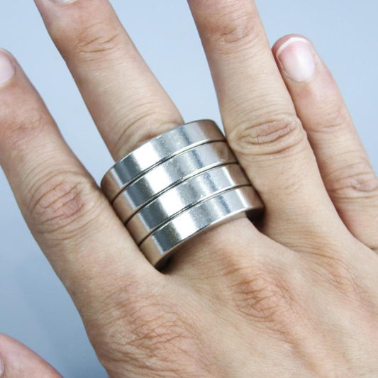 4-Ring Foldable Fidget Toy | Smooth Rotating Rings | Titanium-Plated Steel | Stress Relief