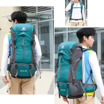 70L Trekking Backpack | Ergonomic Back System | Rain Cover & Shoe Compartment | Multi-Day Hiking