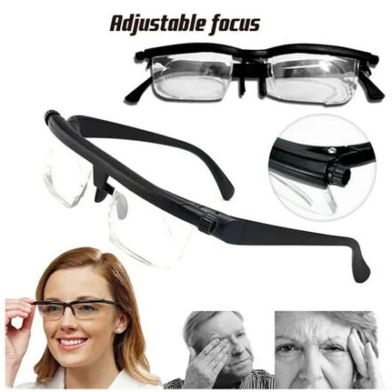 Adjustable Focus Glasses | Dial-Adjustable Focus | Impact-Resistant Lenses | No Prescription Needed