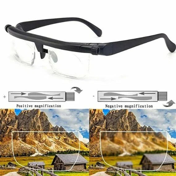Adjustable Focus Glasses | Dial-Adjustable Focus | Impact-Resistant Lenses | No Prescription Needed