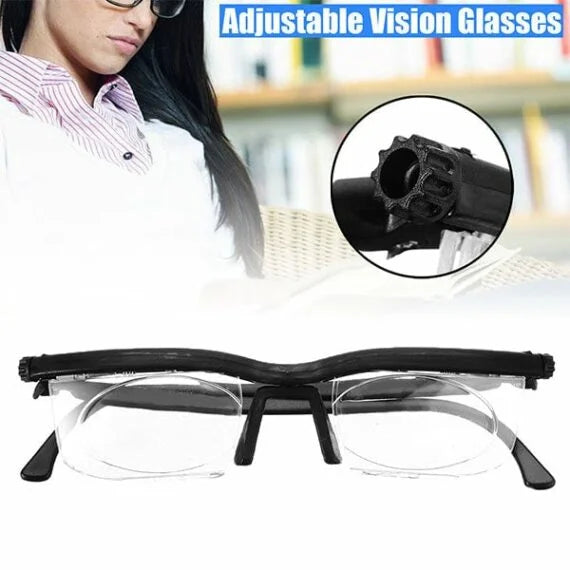 Adjustable Focus Glasses | Dial-Adjustable Focus | Impact-Resistant Lenses | No Prescription Needed