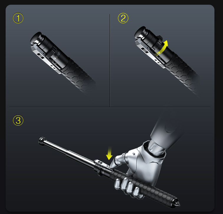 Adjustable Hiking Stick | Automatic Pop-Up & Anti-Slip Handle | Lightweight Compact for Travel