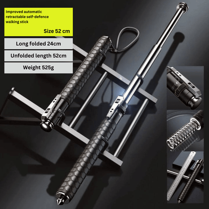 Adjustable Hiking Stick | Automatic Pop-Up & Anti-Slip Handle | Lightweight Compact for Travel
