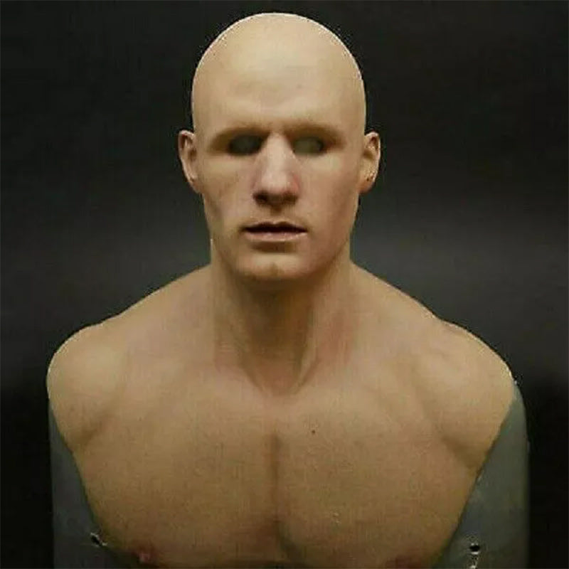 Adult Full-Face Mask | Hyper-Realistic Beard | Natural Latex, Breathable Fit | Halloween & Cosplay