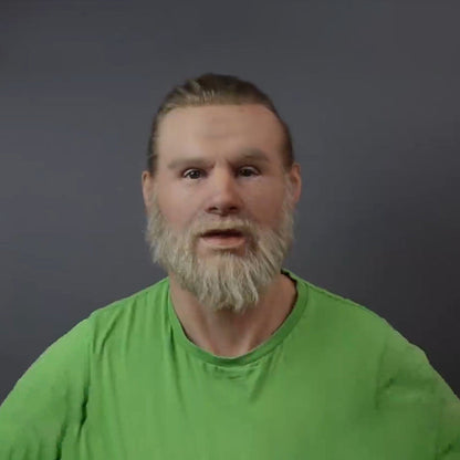 Adult Full-Face Mask | Hyper-Realistic Beard | Natural Latex, Breathable Fit | Halloween & Cosplay