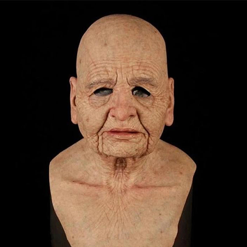 Adult Full-Face Mask | Realistic Elderly Man Face | Natural Latex | Comfortable & Breathable