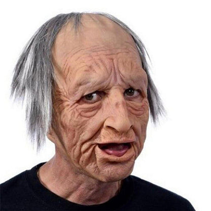 Adult Full-Face Mask | Realistic Elderly Man Face | Natural Latex | Comfortable & Breathable