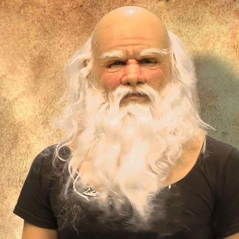 Adult Full-Face Mask | Realistic Elderly Man Face | Natural Latex | Comfortable & Breathable
