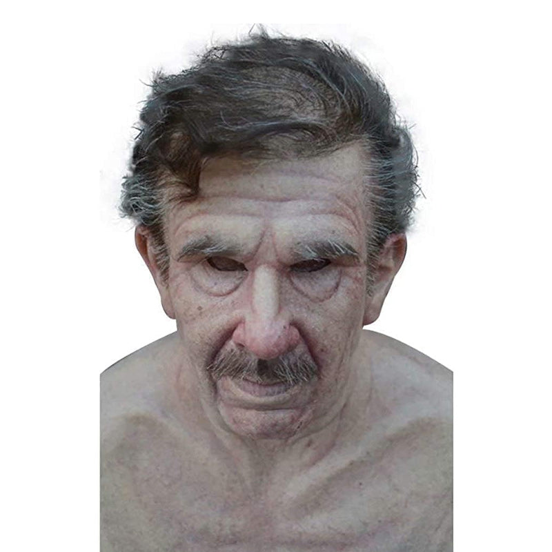 Adult Full-Face Mask | Realistic Elderly Man Face | Natural Latex | Comfortable & Breathable