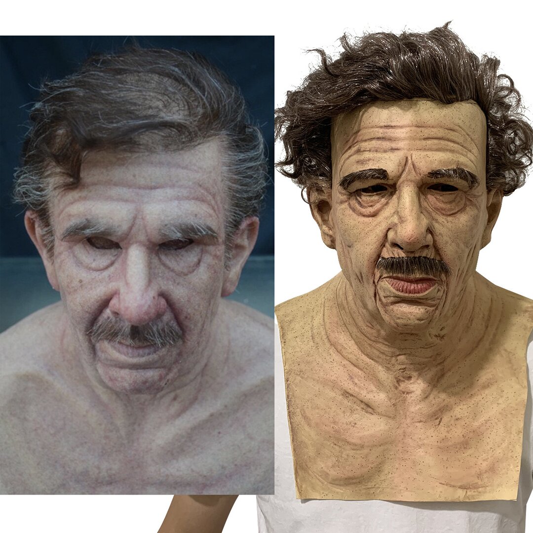 Adult Old Man Halloween Mask | Realistic Movable Mouth | Natural Latex | Comfortable Fit