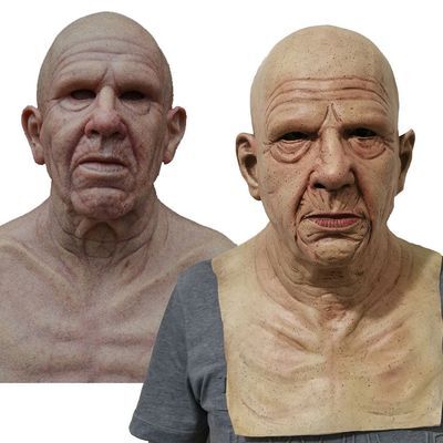 Adult Old Man Halloween Mask | Realistic Movable Mouth | Natural Latex | Comfortable Fit