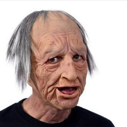 Adult Old Man Halloween Mask | Realistic Movable Mouth | Natural Latex | Comfortable Fit