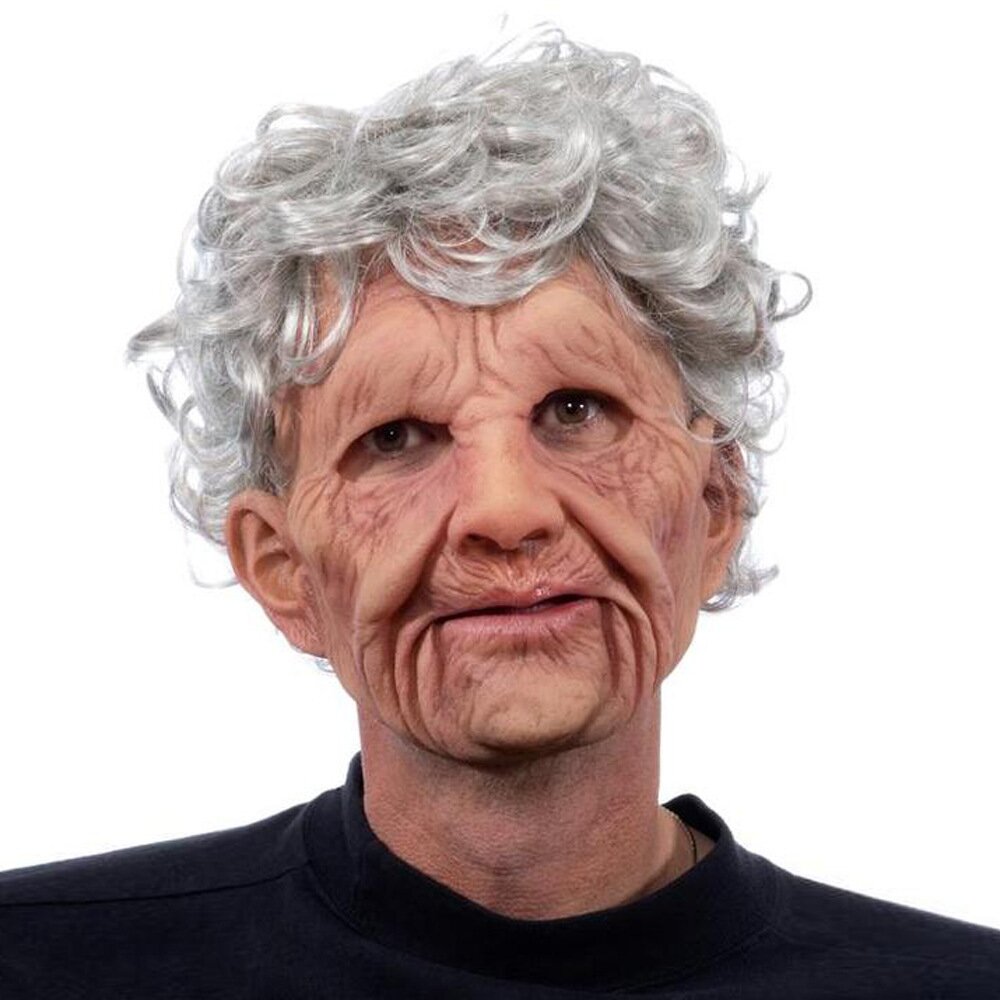 Adult Old Man Halloween Mask | Realistic Movable Mouth | Natural Latex | Comfortable Fit