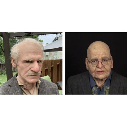 Adult Old Man Halloween Mask | Realistic Movable Mouth | Natural Latex | Comfortable Fit