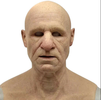 Adult Old Man Halloween Mask | Realistic Movable Mouth | Natural Latex | Comfortable Fit