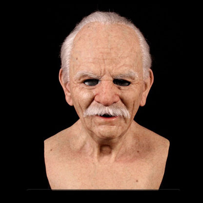 Adult Old Man Mask | Realistic Full-Head | Lightweight Breathable Latex | Halloween & Cosplay