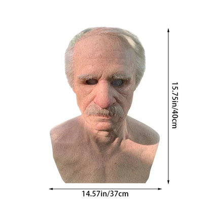 Adult Old Man Mask | Realistic Full-Head | Lightweight Breathable Latex | Halloween & Cosplay