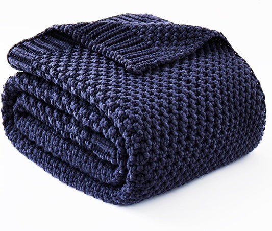 Adult Weighted Blanket | Chunky Knit | Cooling Microfiber | All-Season Comfort