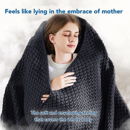 Adult Weighted Blanket | Chunky Knit | Cooling Microfiber | All-Season Comfort