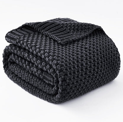 Adult Weighted Blanket | Chunky Knit | Cooling Microfiber | All-Season Comfort