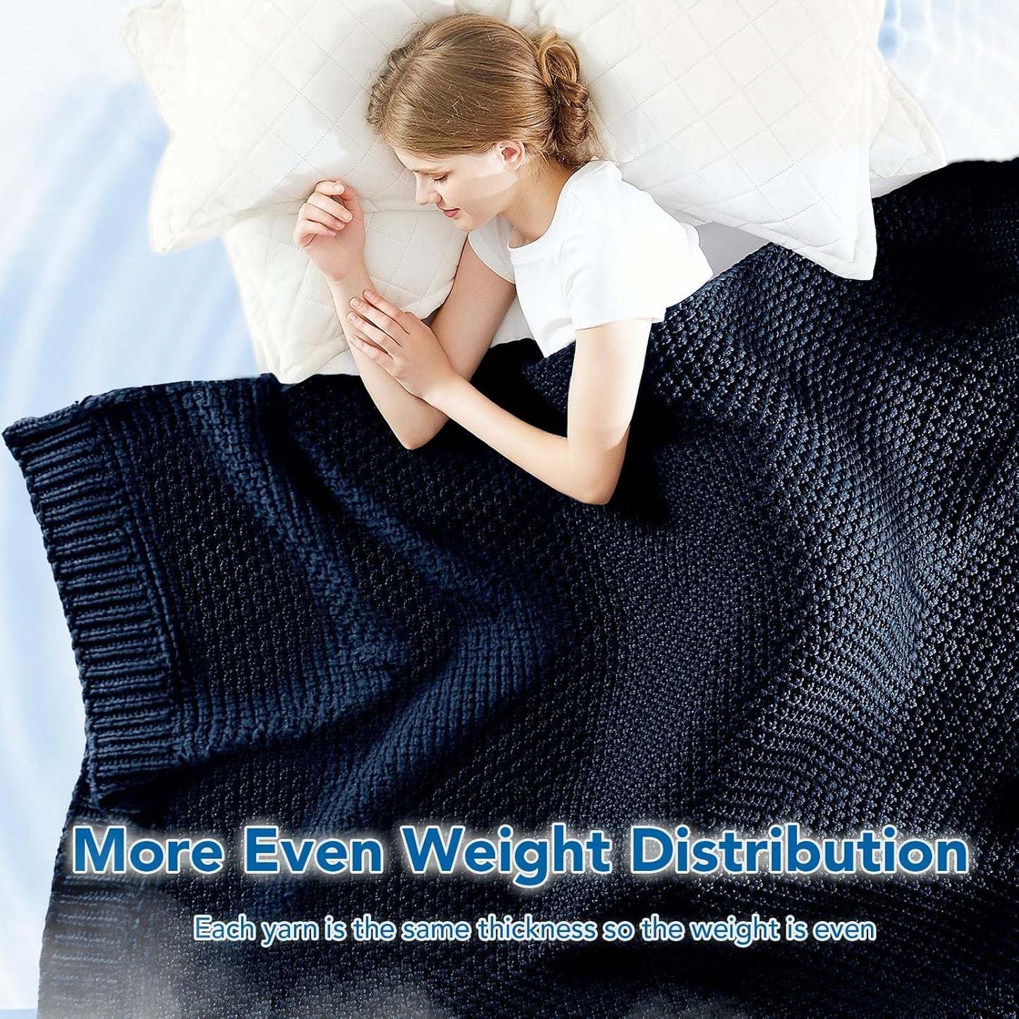Adult Weighted Blanket | Chunky Knit | Cooling Microfiber | All-Season Comfort