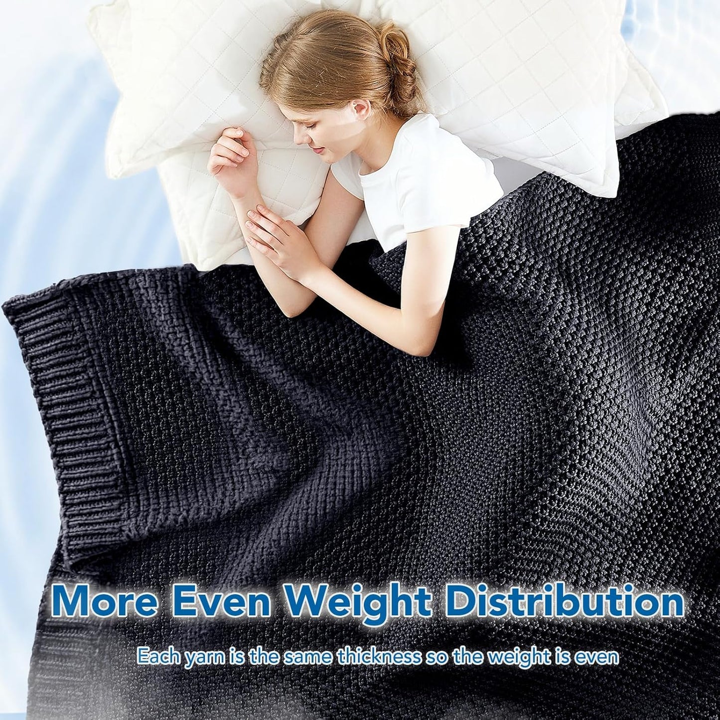 Adult Weighted Blanket | Chunky Knit | Cooling Microfiber | All-Season Comfort