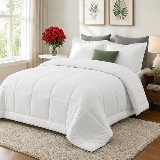All-Season Comforter | Ultra-Soft Down-Alternative Fill | Microfiber Shell & Machine Washable