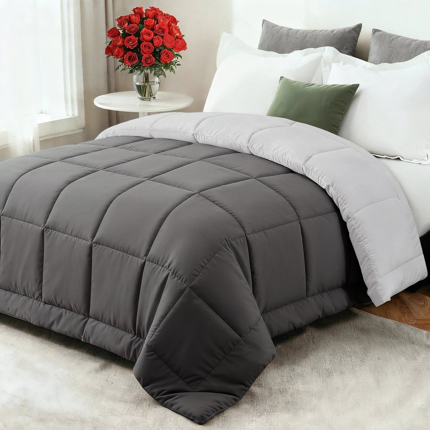 All-Season Comforter | Ultra-Soft Down-Alternative Fill | Microfiber Shell & Machine Washable
