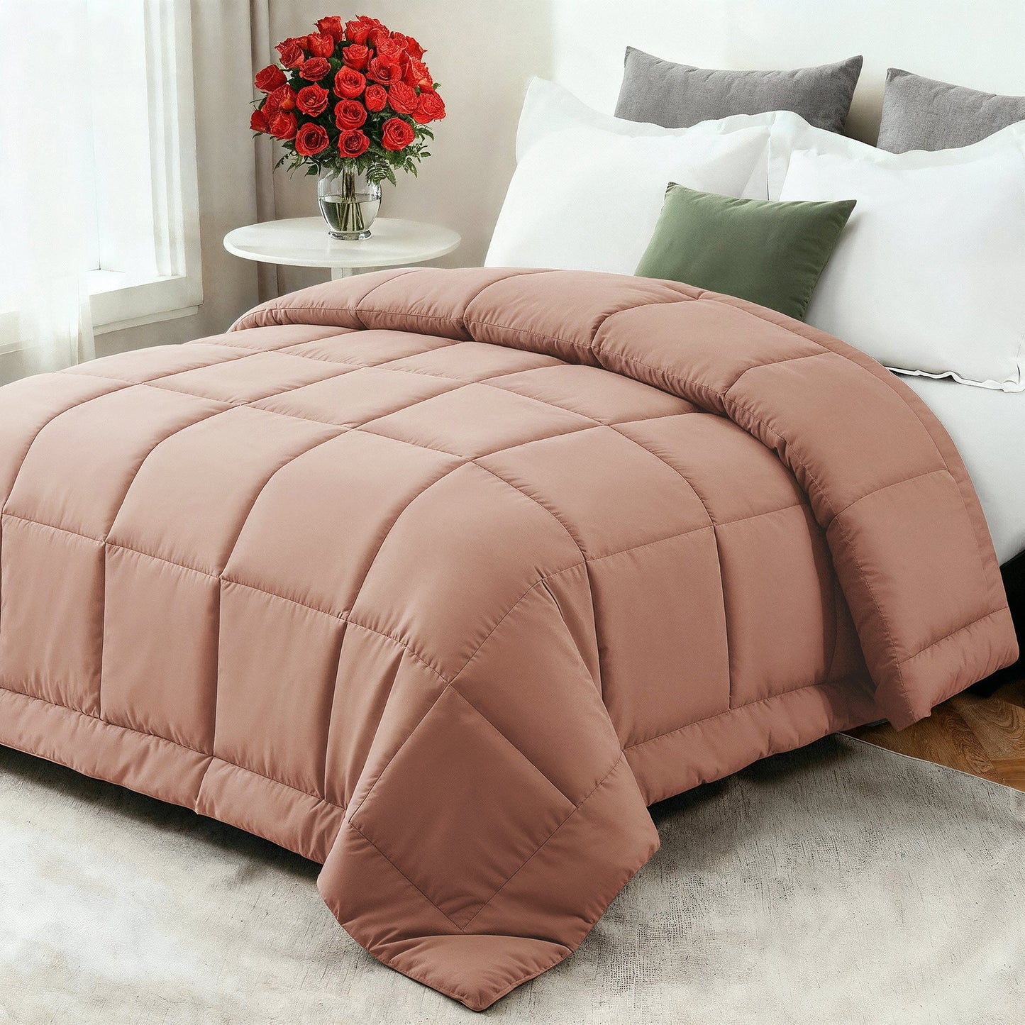 All-Season Comforter | Ultra-Soft Down-Alternative Fill | Microfiber Shell & Machine Washable