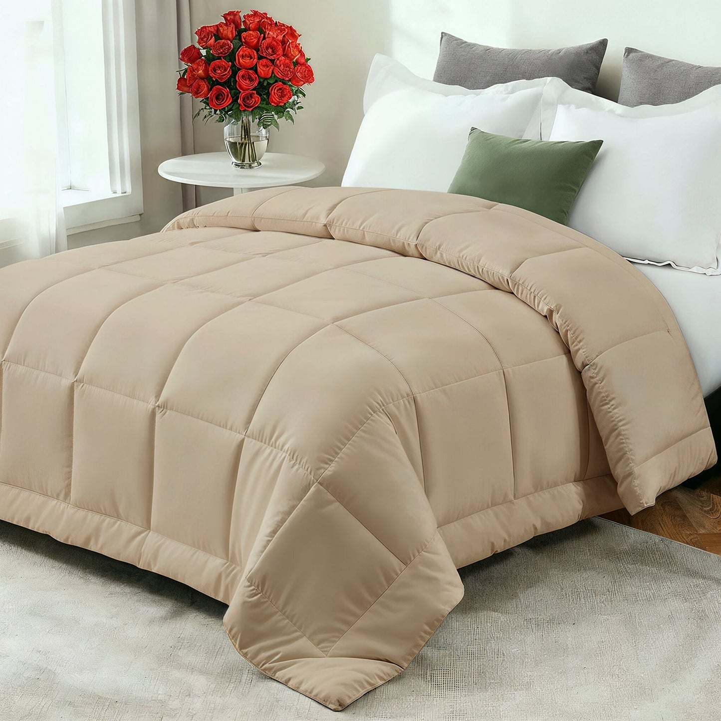 All-Season Comforter | Ultra-Soft Down-Alternative Fill | Microfiber Shell & Machine Washable