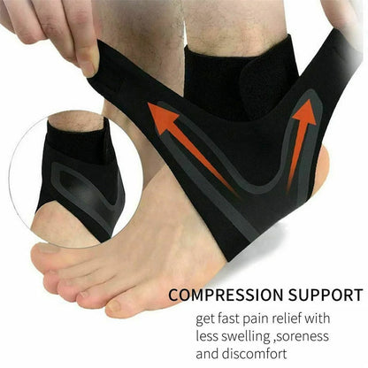 Ankle Support Brace | Adjustable X-Wrap Compression Sleeve | Neoprene Construction | Pain Relief