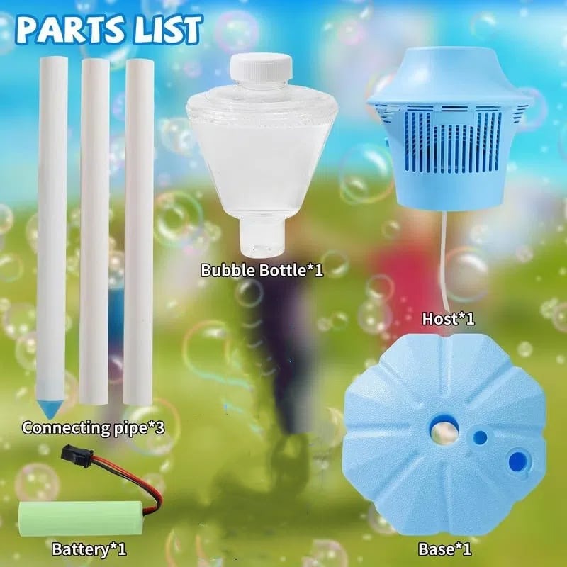 Automatic Bubble Machine for Kids | High-Output Bubble Blaster | Adjustable Height Stand & Portable