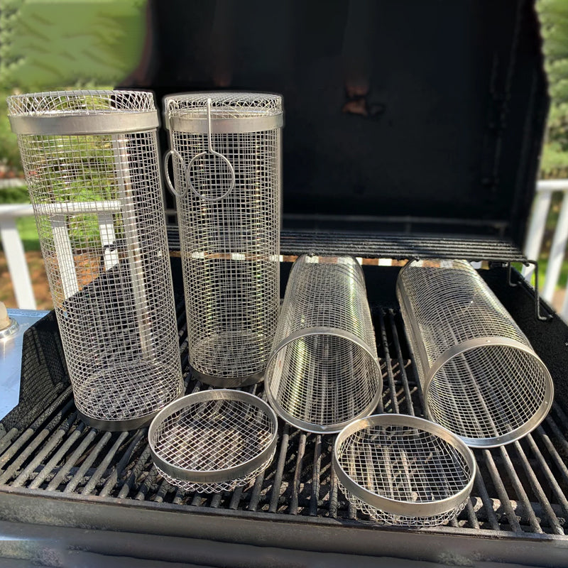 BBQ Grill Basket | 360° Rotating | Stainless Steel & Dishwasher Safe | Even Cooking
