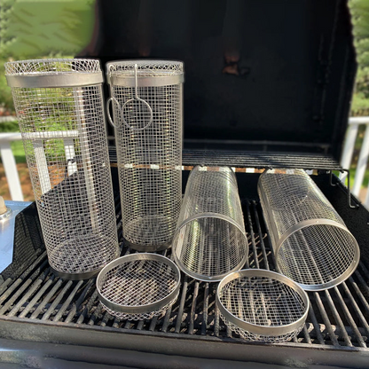 BBQ Grill Basket | 360° Rotating | Stainless Steel & Dishwasher Safe | Even Cooking