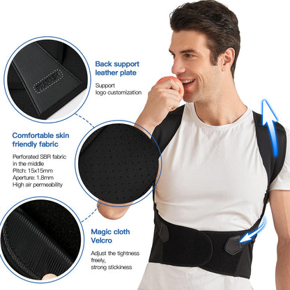 Back Posture Corrector | Adjustable Cross-Strap Design | Breathable, Invisible Under Clothing