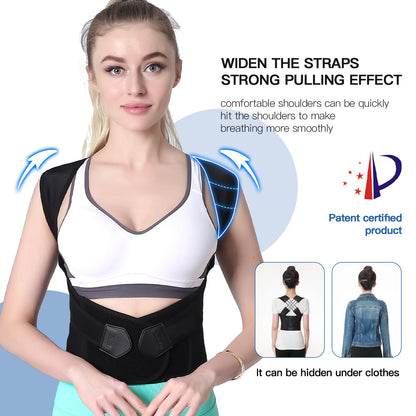 Back Posture Corrector | Adjustable Cross-Strap Design | Breathable, Invisible Under Clothing