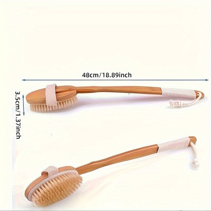 Back Scrubber | Natural Boar Bristles | Long Wooden Handle