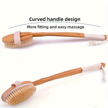 Back Scrubber | Natural Boar Bristles | Long Wooden Handle