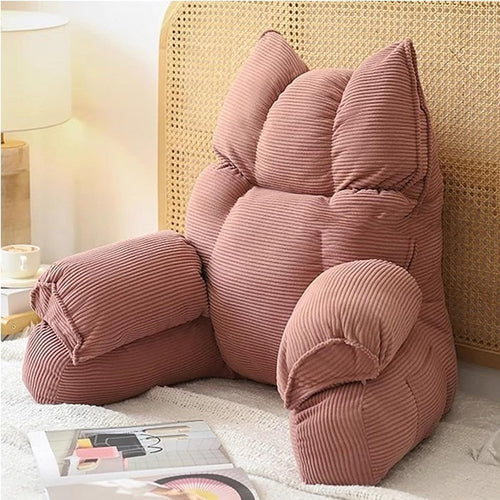 Backrest Pillow | Memory Foam & Arm Support | Removable Cover | For Reading & Gaming