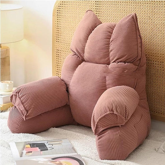 Backrest Pillow | Memory Foam & Arm Support | Removable Cover | For Reading & Gaming