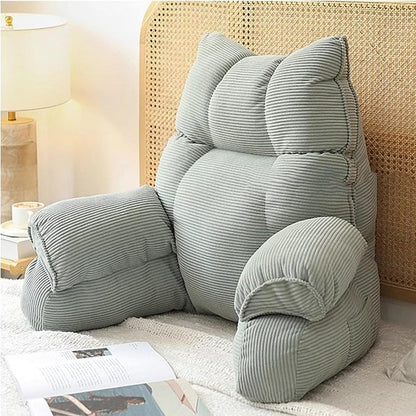 Backrest Pillow | Memory Foam & Arm Support | Removable Cover | For Reading & Gaming