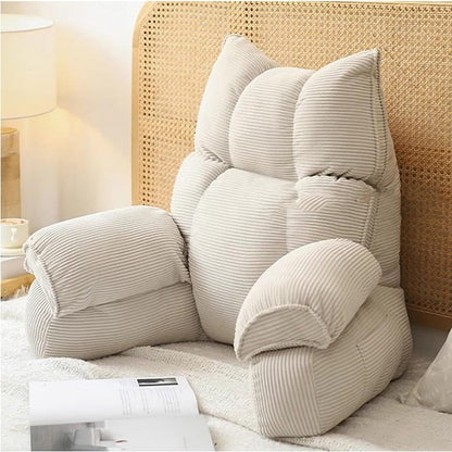 Backrest Pillow | Memory Foam & Arm Support | Removable Cover | For Reading & Gaming