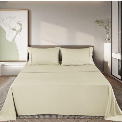 Bamboo Bed Sheet Set | Ultra-Soft Breathable Fabric | Hypoallergenic & Moisture-Wicking