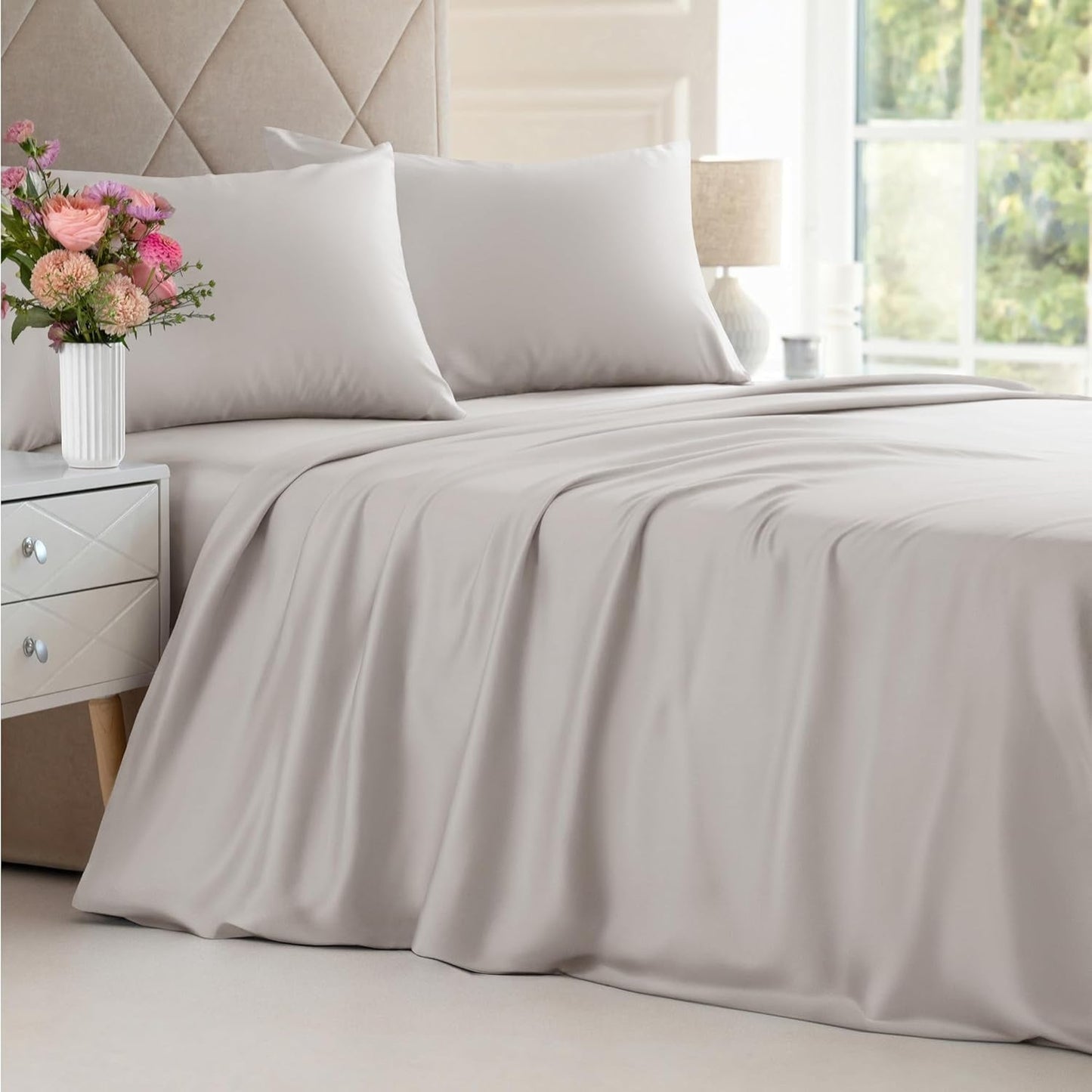 Bamboo Sheet Set | Cooling & Moisture-Wicking | Deep Pocket Fits Up to 16 in